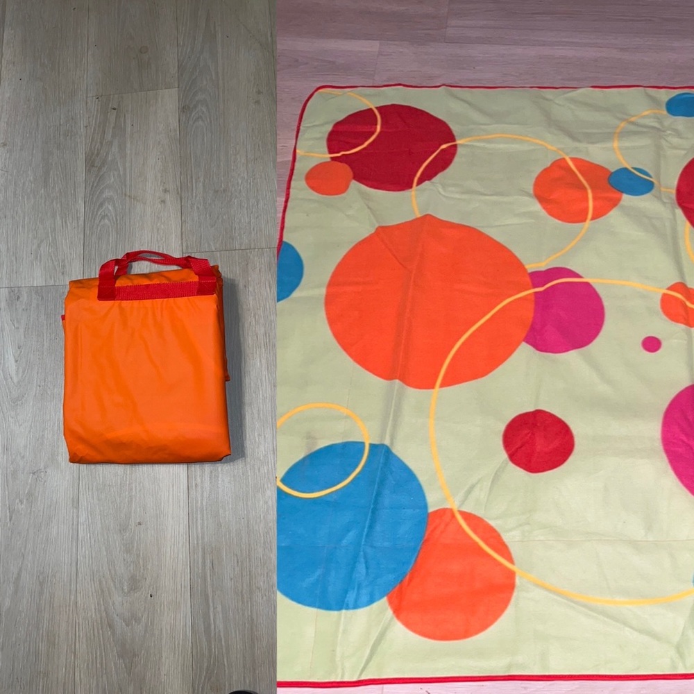 COPY - Beach picnic waterproof Colorful blanket with Grab and Go Easy carry han…
